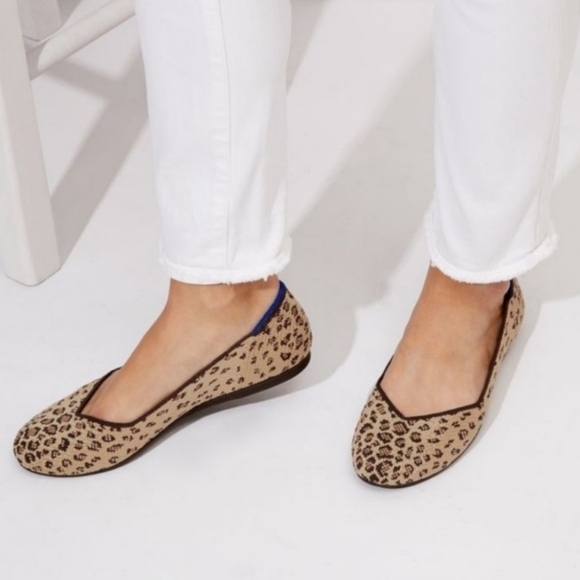 Rothy's Womens The Flat Cheetah Leopard Animal Print Loafer Flats shoes 8.5 - Picture 1 of 16
